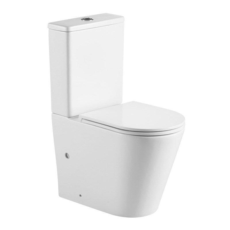 PANI 670*360*850mm Gloss White Rimless Flushing Back to Wall Two-piece Toilet Suite
