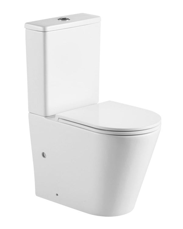 PANI 670*360*850mm Gloss White Rimless Flushing Back to Wall Two-piece Toilet Suite