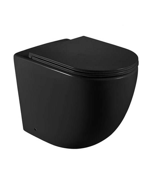 RAUL99-MB 570*360*410mm Matte Black Rimless Flushing Wall Faced Floor Pan