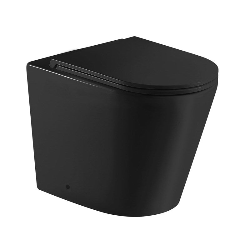 ZARA99-MB 580*360*430mm Matte Black Rimless Flushing Wall Faced Floor Pan