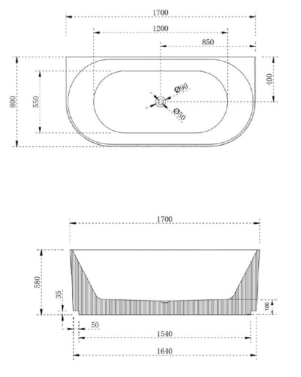 V-groove btw 1700mm (matte white)