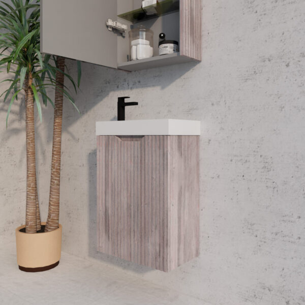 Vienna White Oak Mini Vanity with Polymarble Top
