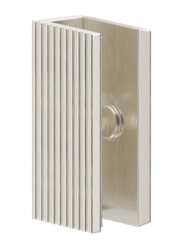 Shower Screen Wall Bracket - Fluted Brushed Nickel
