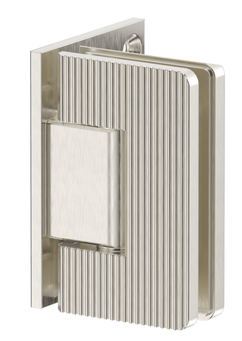 Shower Screen Hinge - Fluted - Glass To Wall Brushed Nickel