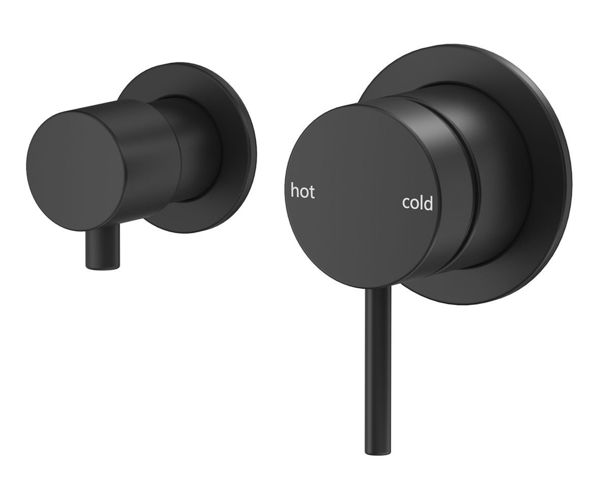 Mica Shower Mixer Diverter - Sideways - TRIM KIT ONLY Black