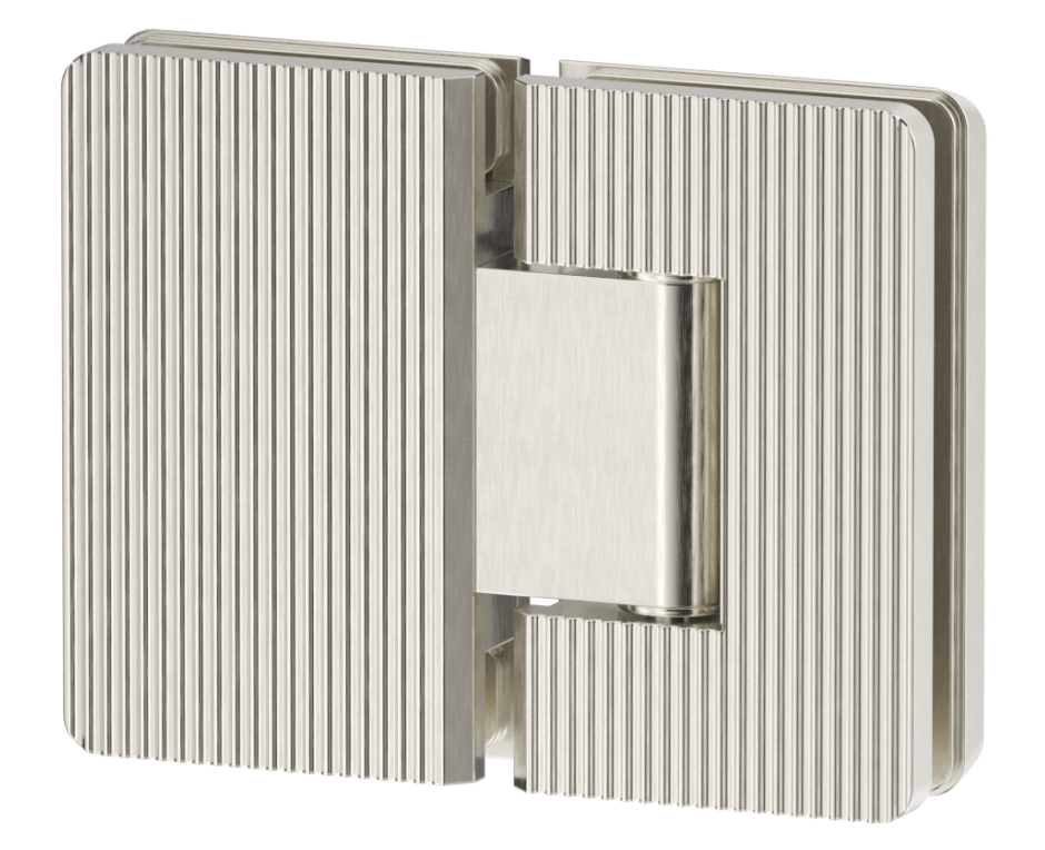 Shower Screen Hinge - Fluted - Glass To Glass Brushed Nickel
