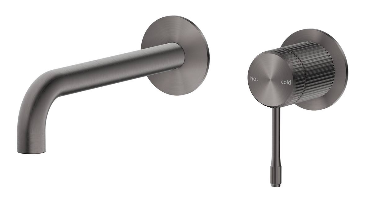 Mica Fluted Wall-Spout Combo Gunmetal