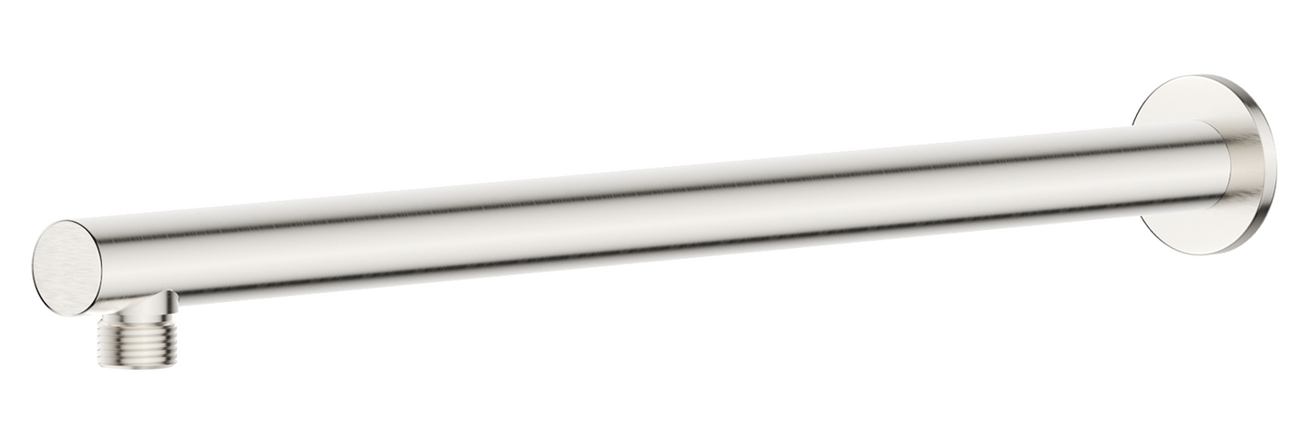 Mica Wall Shower Arm - 450mm - Straight Brushed Nickel