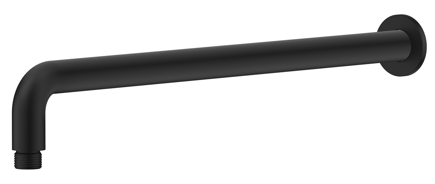 Mica Wall Shower Arm - 450mm - Curved Black