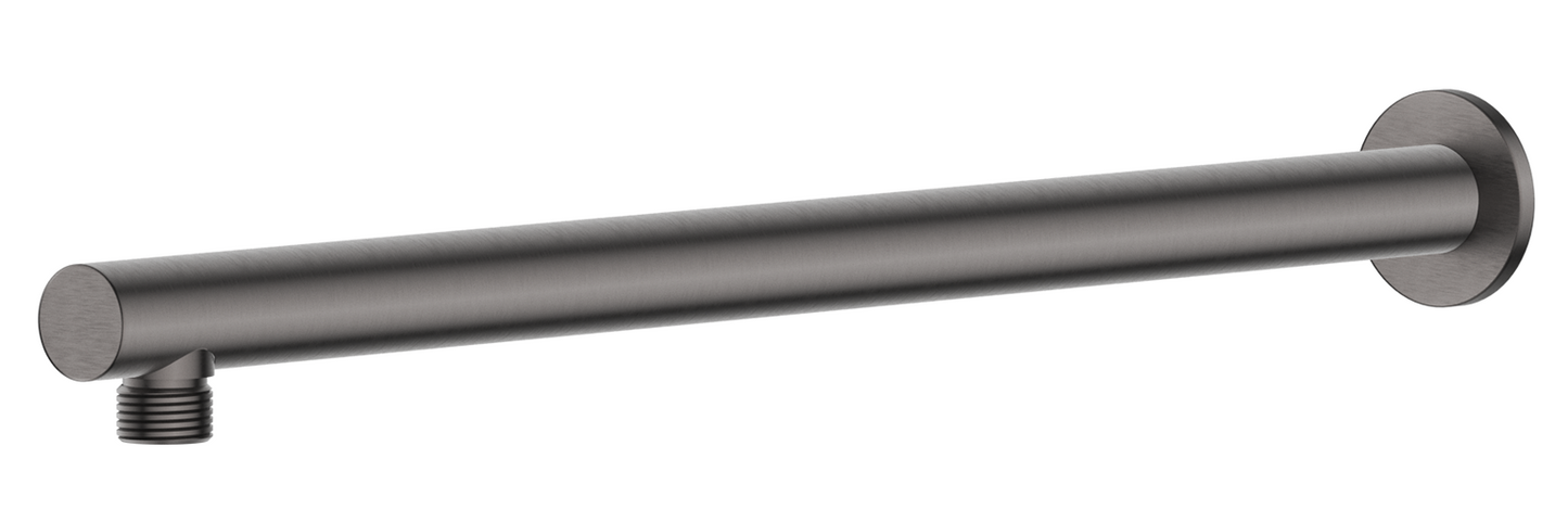 Mica Wall Shower Arm - 450mm - Straight Gunmetal
