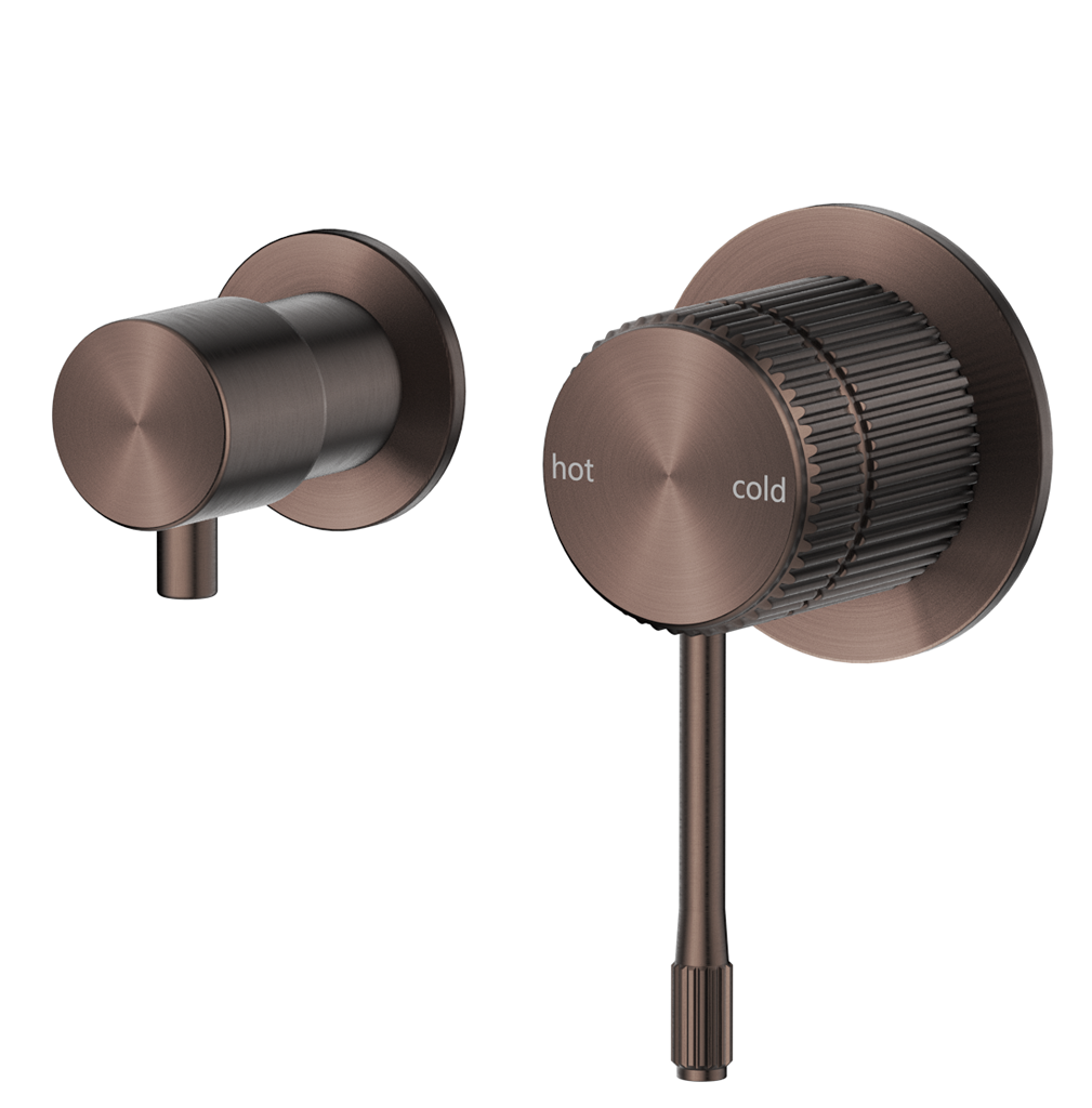 Mica Fluted Shower Mixer Diverter - Sideways Dusk Bronze