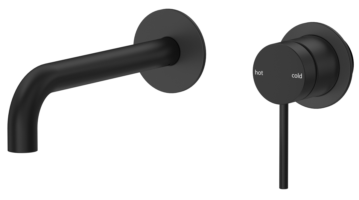 Mica Wall-Spout Combo - Curved Spout - 2P - TRIM KIT ONLY Black