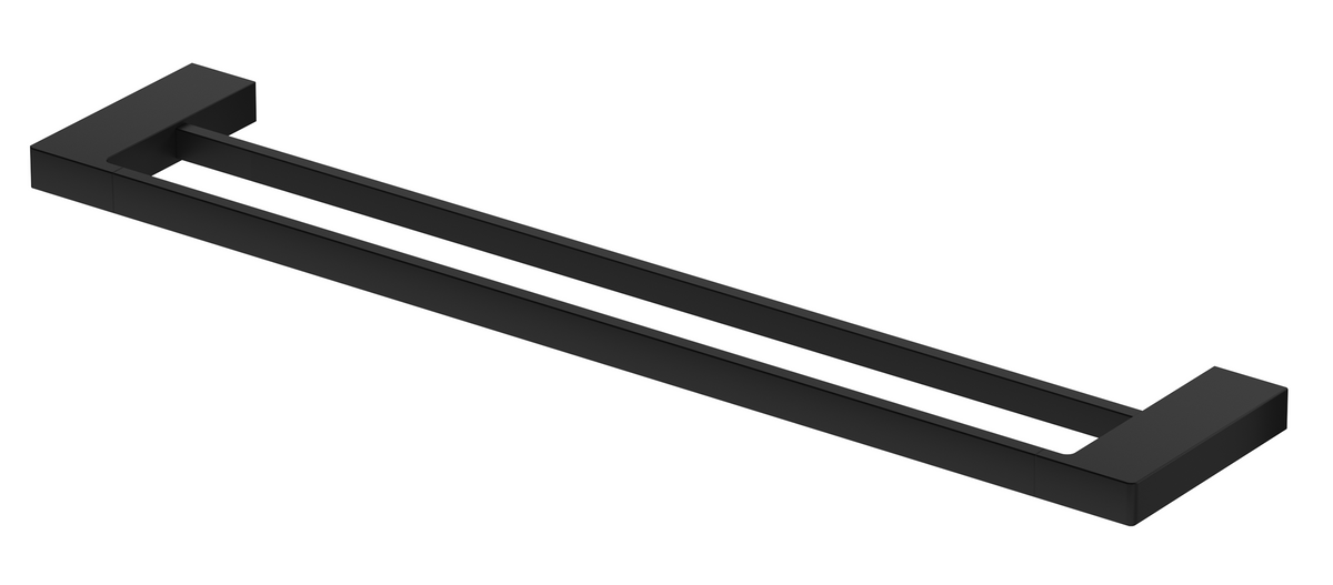 Milos Double Towel Rail Black