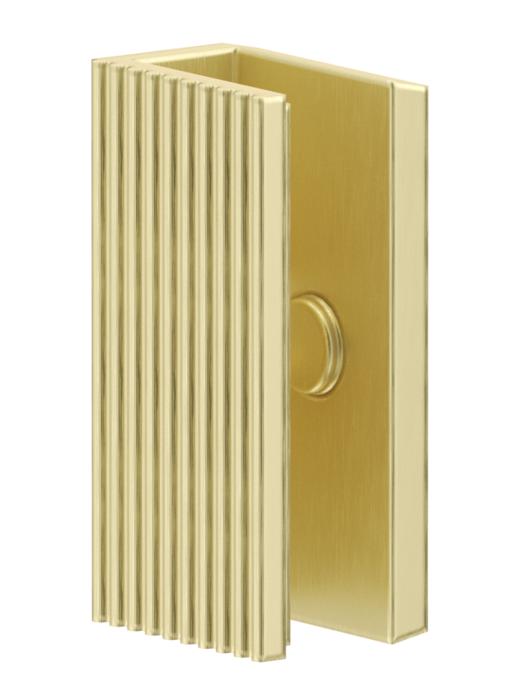 Shower Screen Wall Bracket - Fluted French Gold