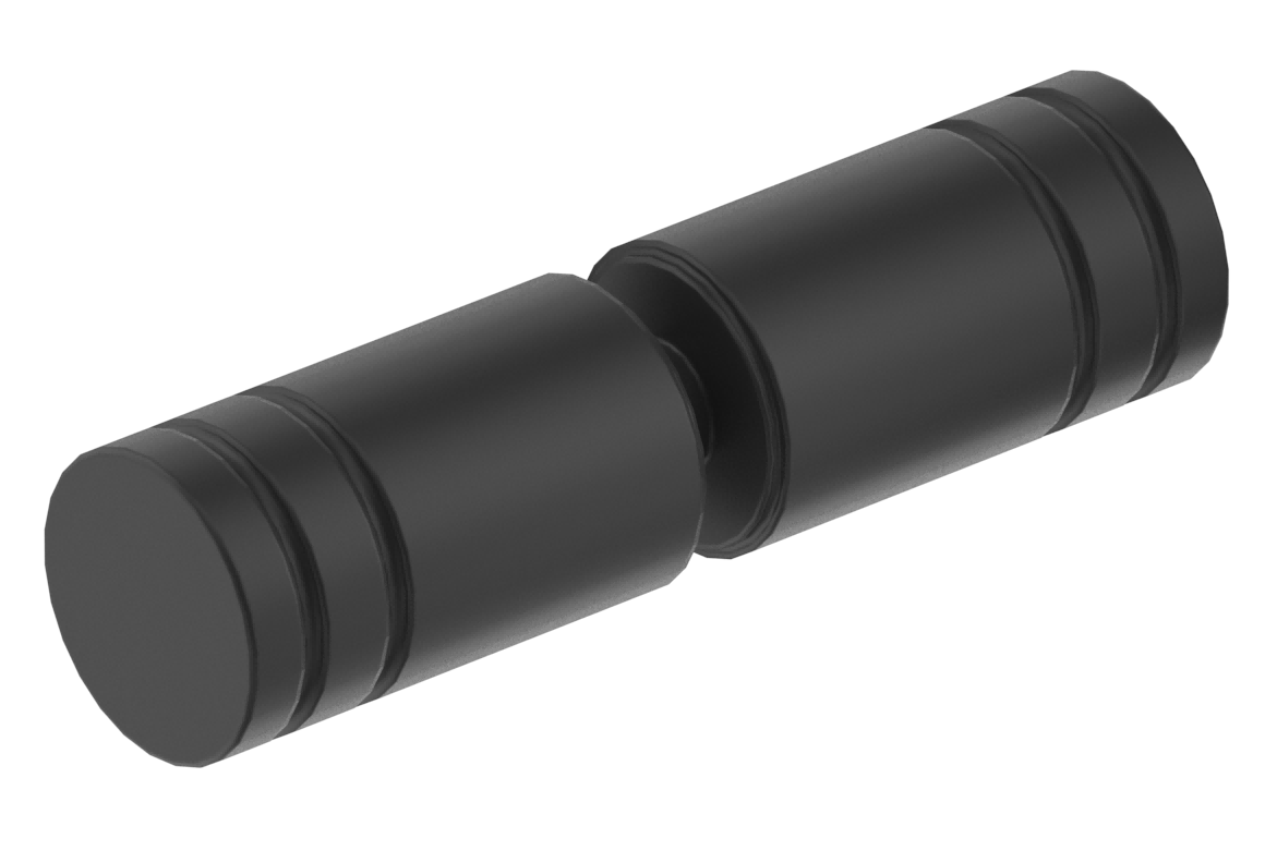 Shower Screen Handle Round Slotted Black