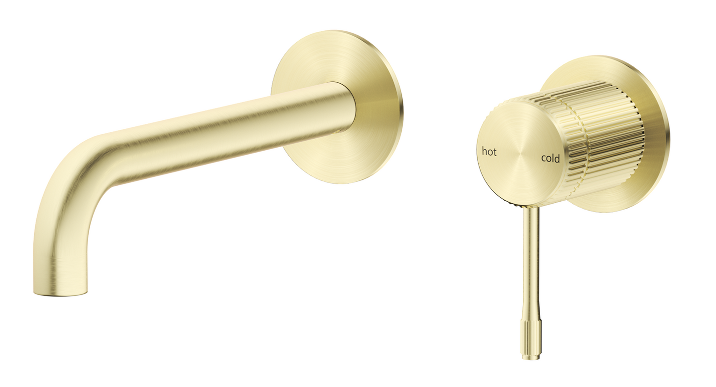 Mica Fluted Wall-Spout Combo French Gold