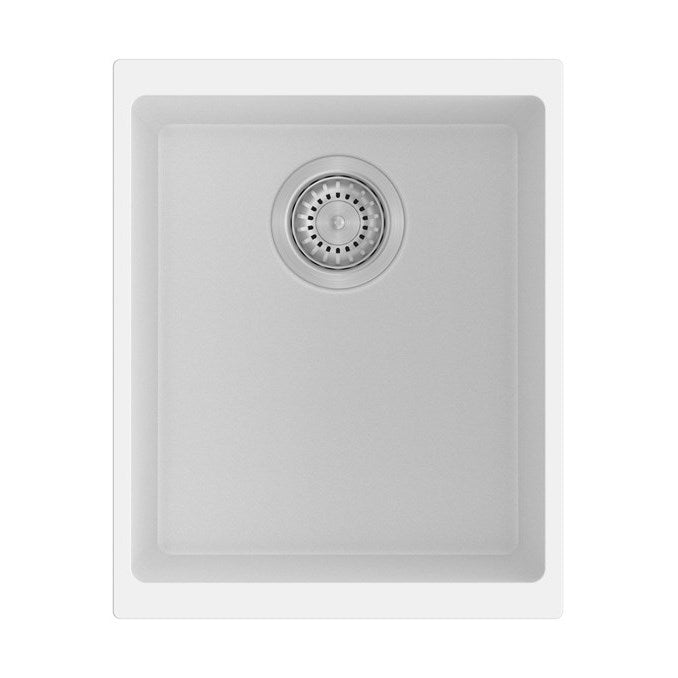 370x460x220mm White Carysil Granite Single Bowl Kitchen Sink