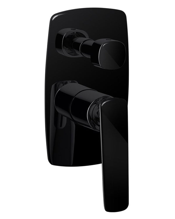 Bellino High Gloss Black Wall Mixer with Diverter