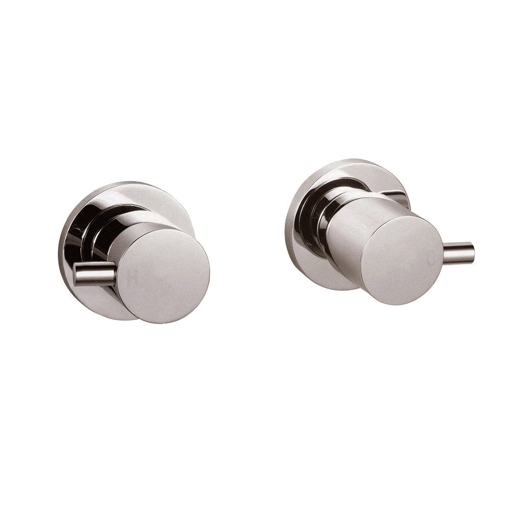 Pentro Brushed Nickel Round Shower Taps