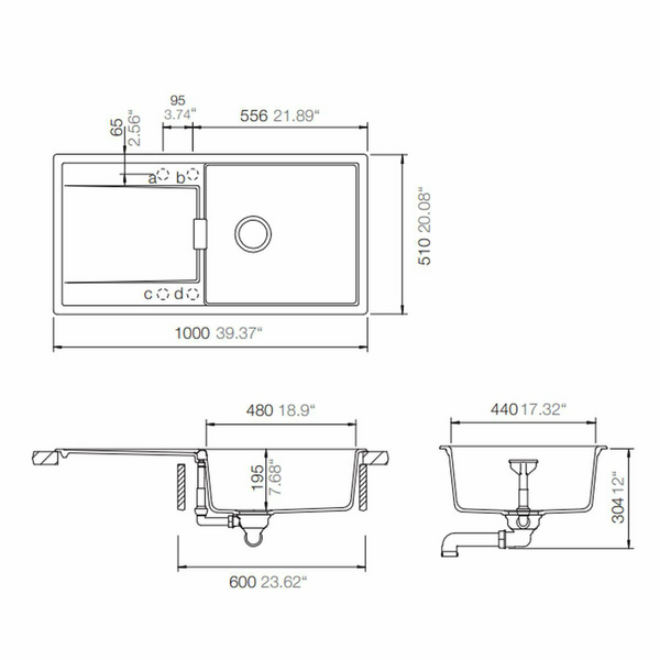 MONO SINGLE BOWL SINK - STONE