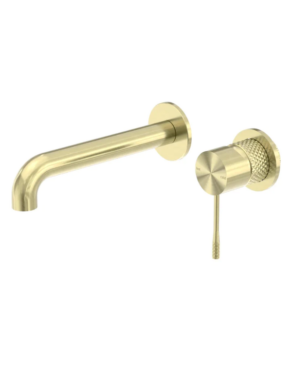 OPAL WALL BASIN/BATH MIXER SEPARATE BACK PLATE 260MM BRUSHED GOLD