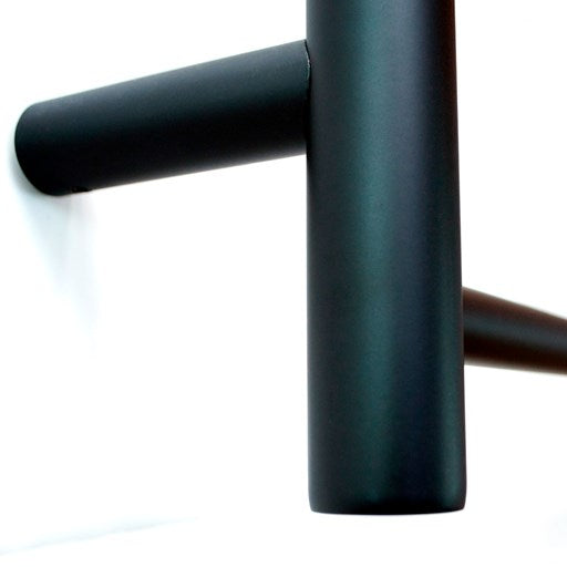 Black 750 x 1200mm Rnd Heated Towel Rail RIGHT