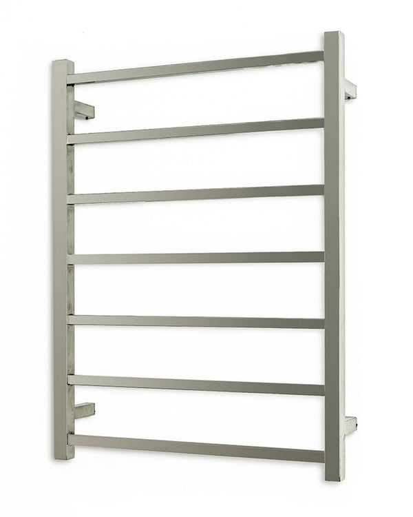 Brushed Nickel 600 x 800mm Squ Heated Towel Rail LEFT