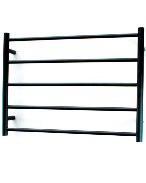 Black 750 x 550mm Rnd Heated Towel Rail RIGHT