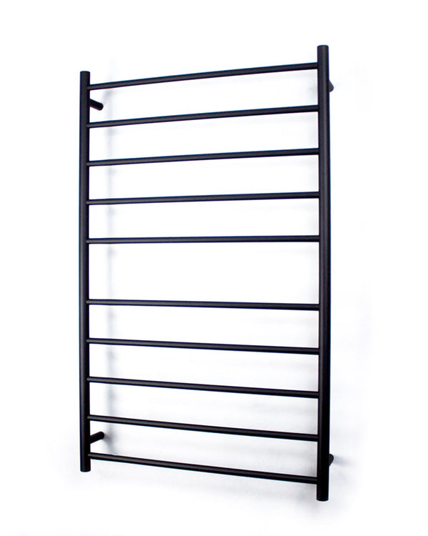 Black 750 x 1200mm Rnd Heated Towel Rail LEFT