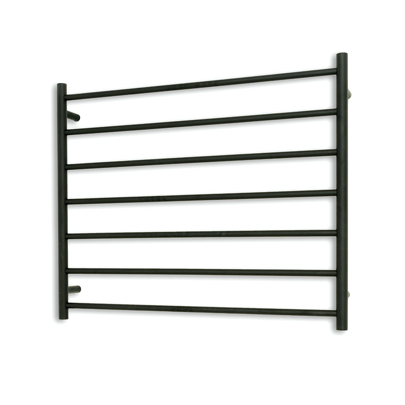 Black 900 x 750mm Rnd Heated Towel Rail LEFT