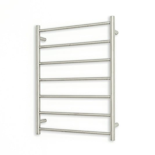 Brushed Satin 600 x 800mm Rnd Heated Towel Rail RIGHT