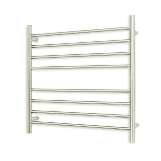 Brushed Satin 750 x 750mm Rnd Heated Towel Rail LEFT