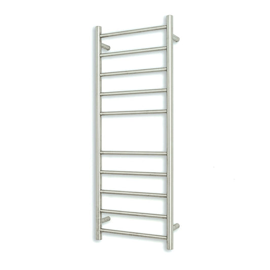 Brushed Satin 430 x 1100mm Rnd Heated Towel Rail RIGHT