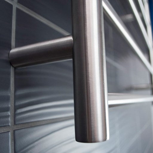 Brushed Satin 750 x 750mm Rnd Heated Towel Rail RIGHT