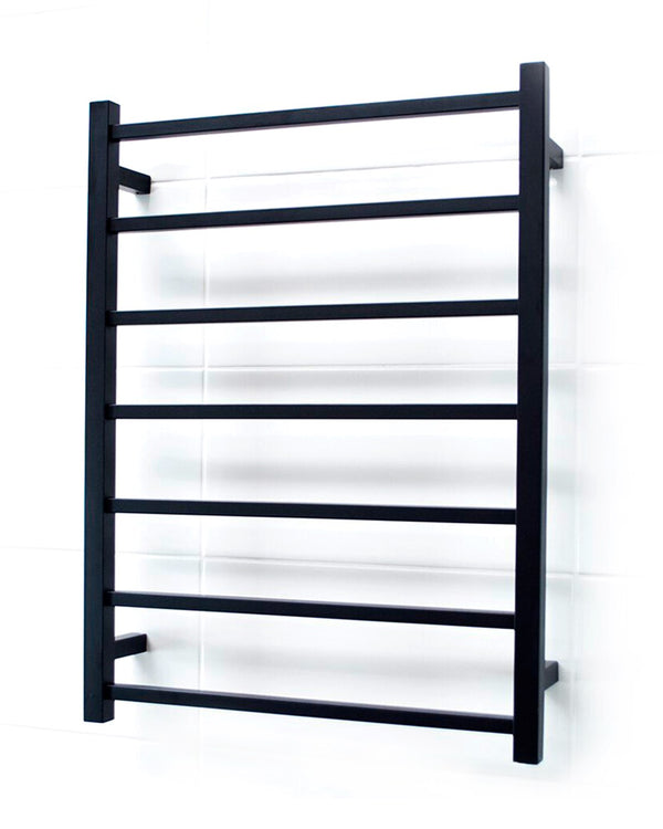 Black 600 x 800mm Squ Heated Towel Rail RIGHT