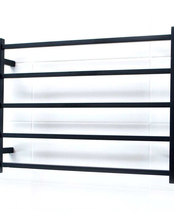 Black 750 x 550mm Squ Heated Towel Rail RIGHT