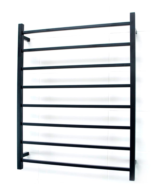 Black 800 x 1000mm Squ Heated Towel Rail LEFT
