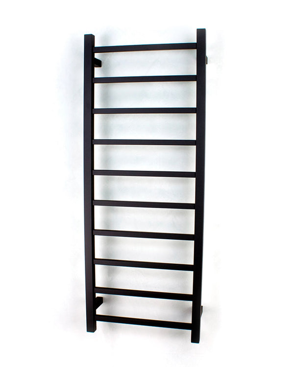 Black 430 x 1100mm Squ Heated Towel Rail RIGHT