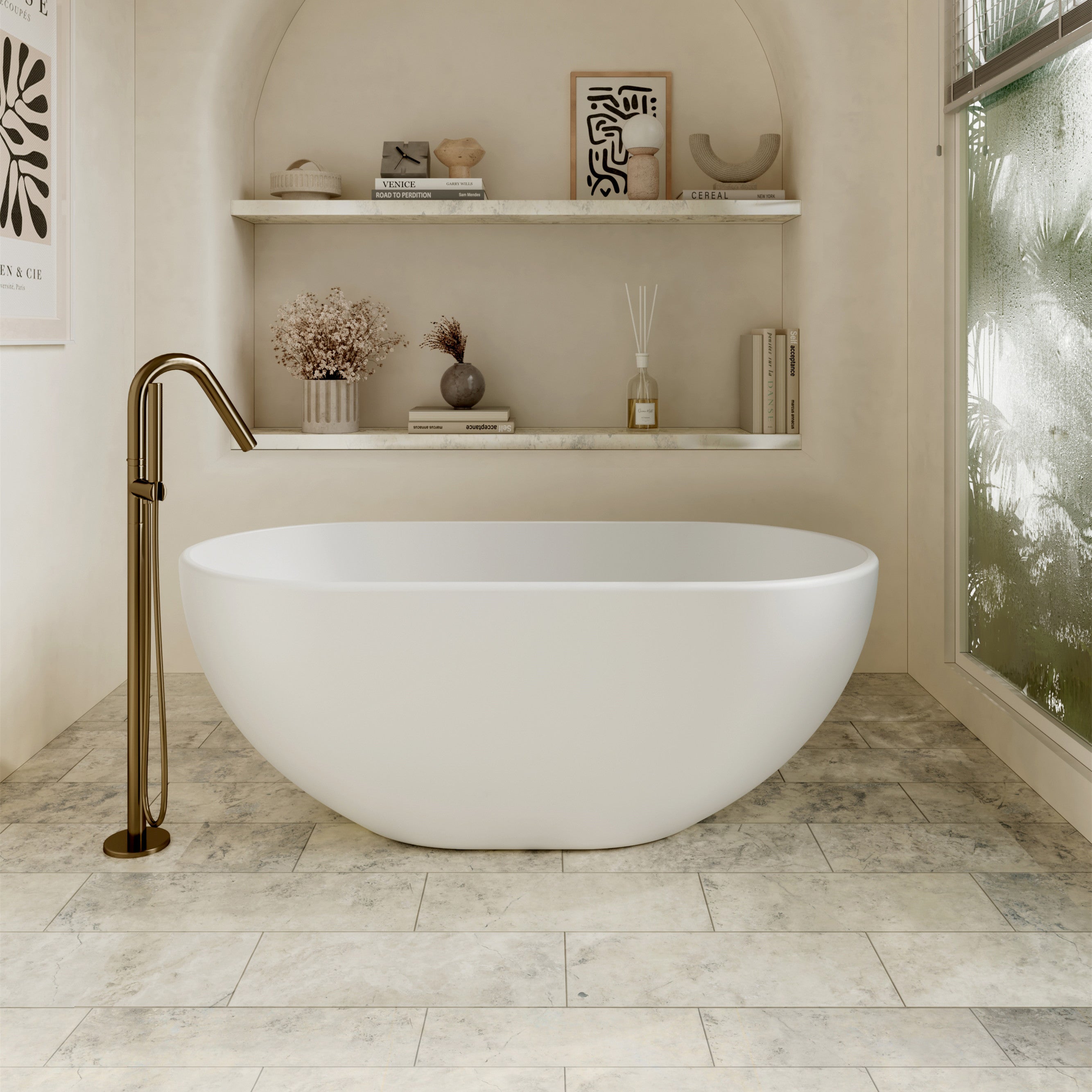 Egg shape bath 1300mm (matte white)