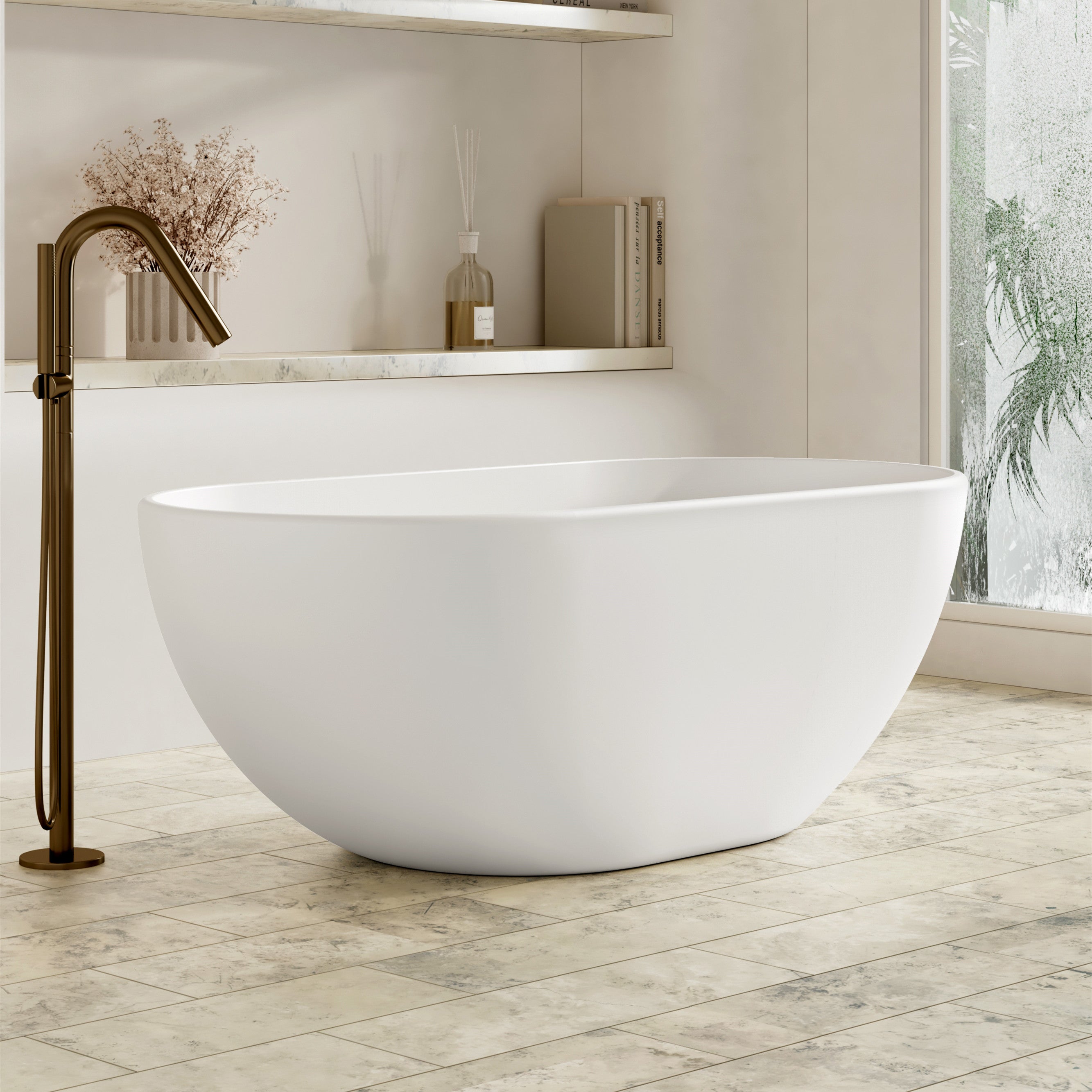 Egg shape bath 1300mm (matte white)