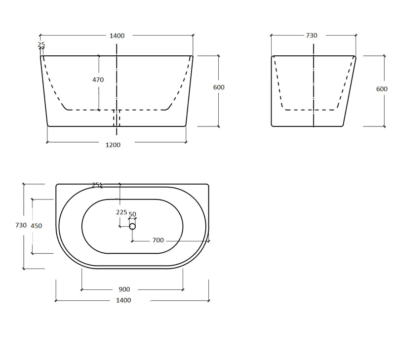 Auris btw 1700mm (matte white)