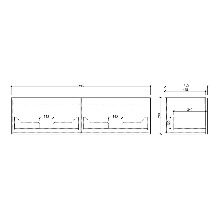 Cicero 1500x460x405mm Natural Oak