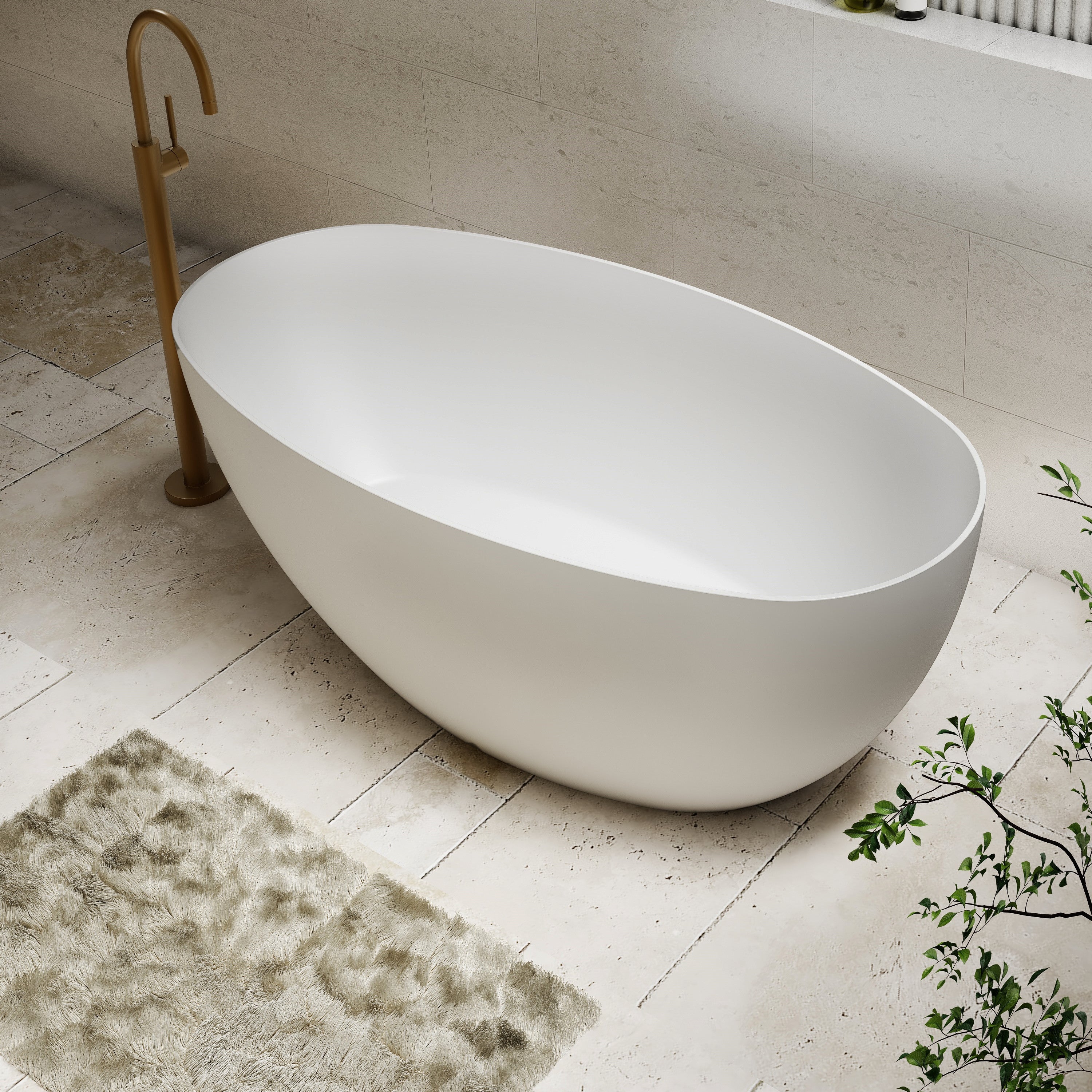 Egg shell bath 1500mm (matte white)