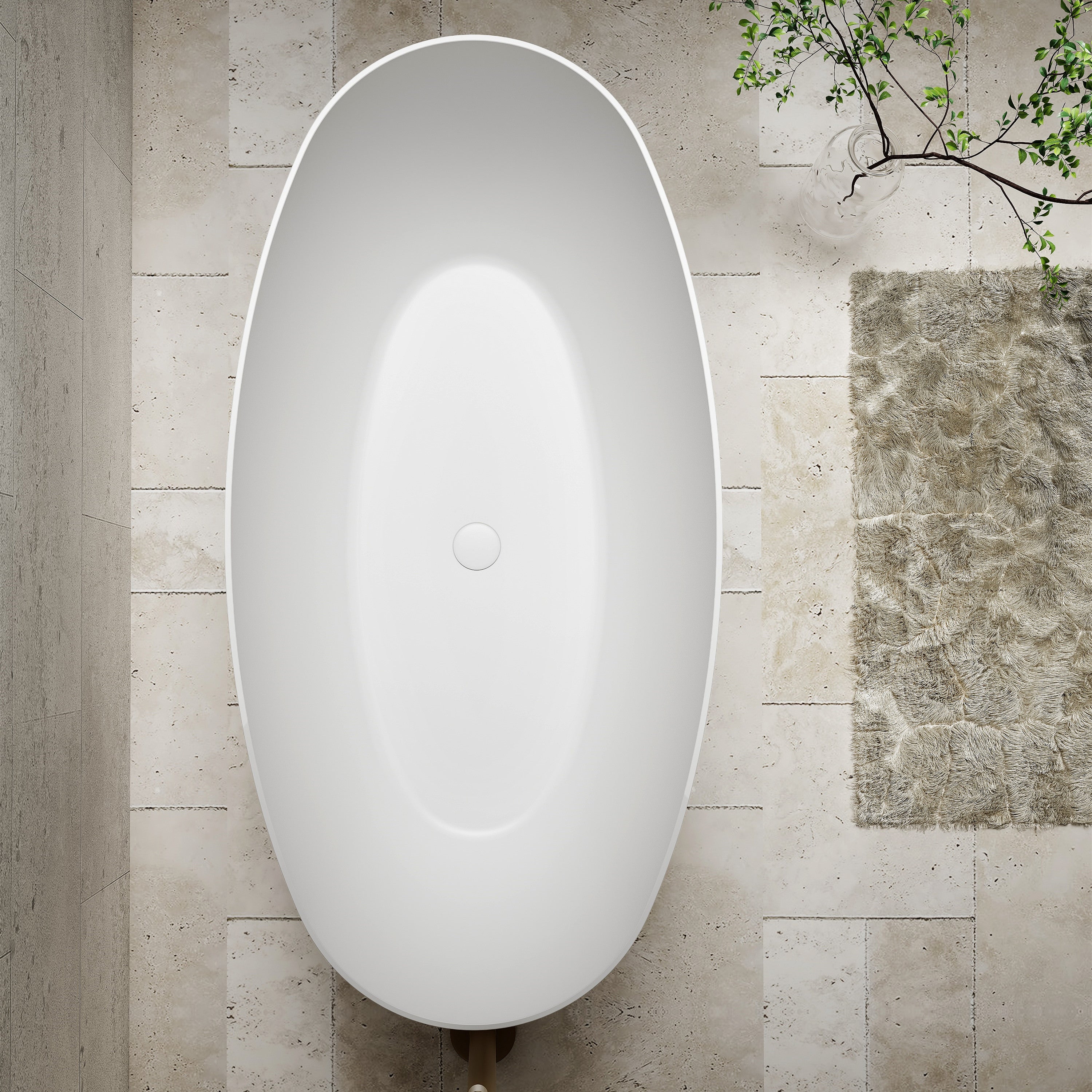 Egg shell bath 1500mm (matte white)