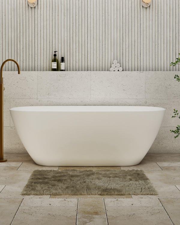 Rec slimline bath 1500mm (matte white)