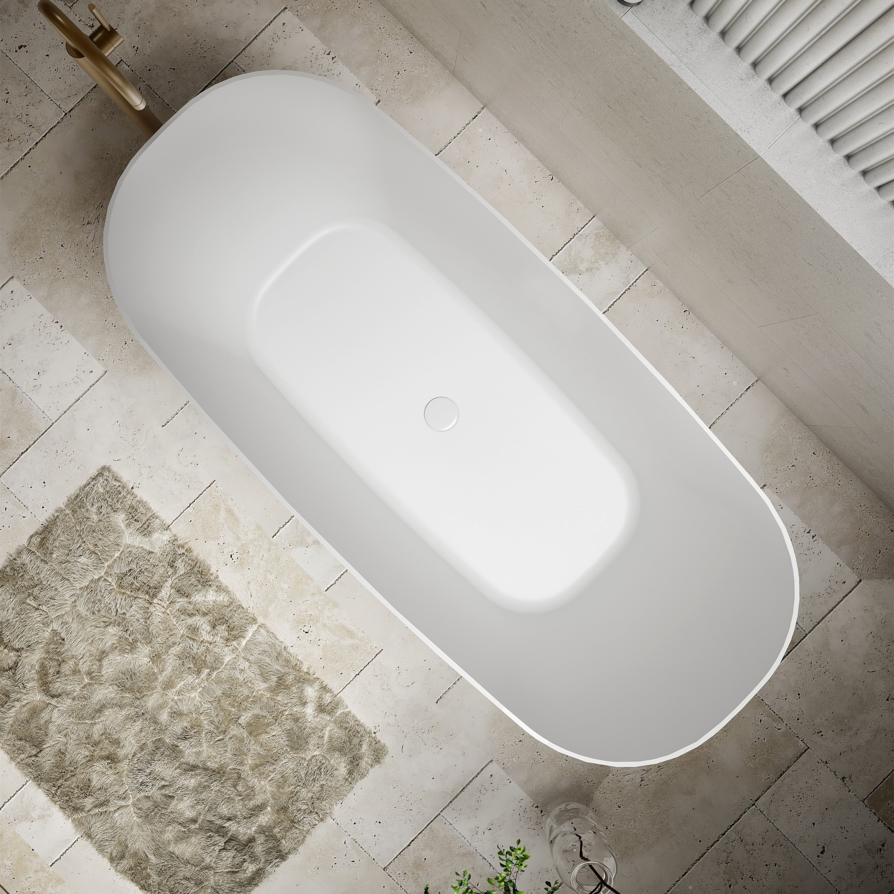 Rec slimline bath 1700mm (matte white)