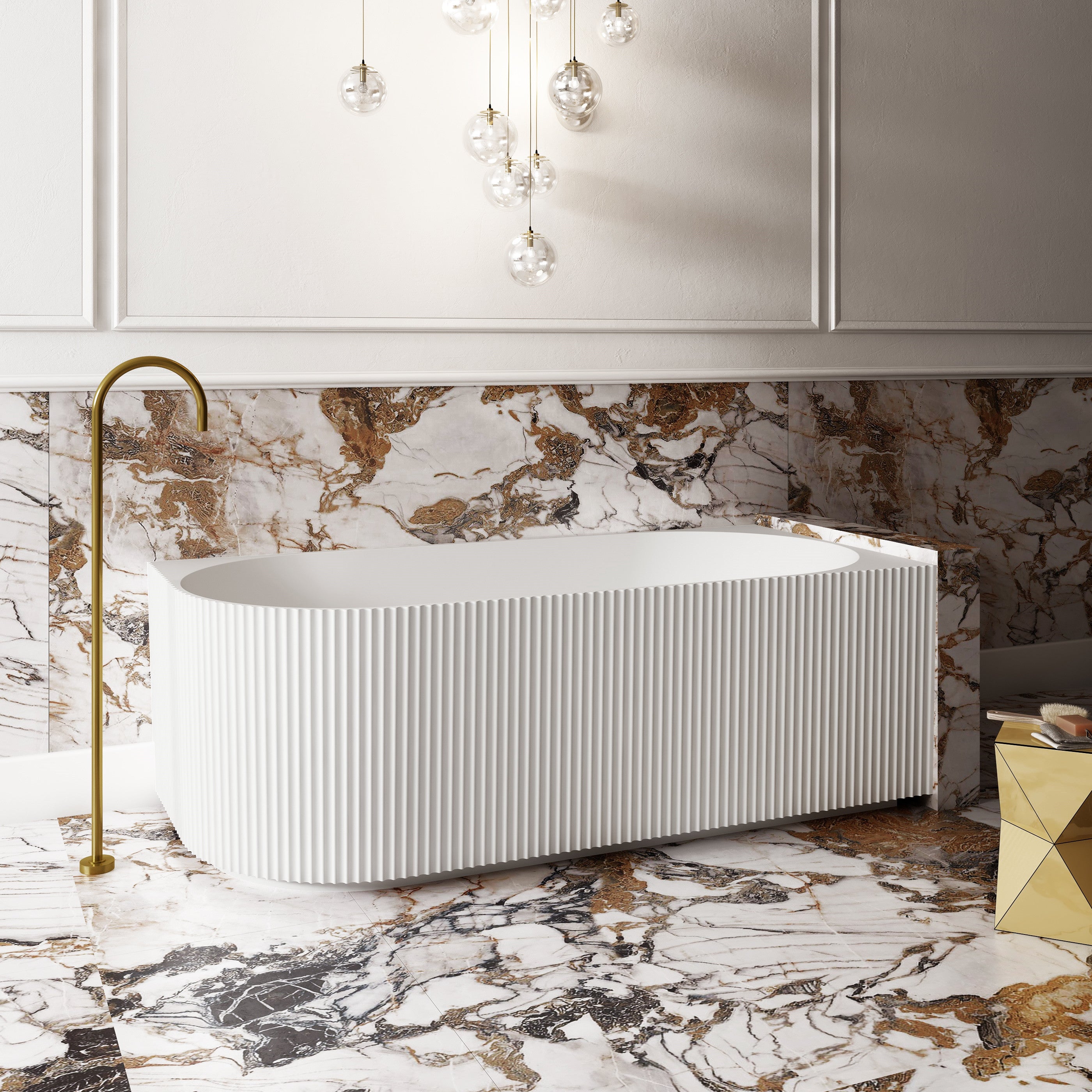V-groove 1500mm right hand corner (matte white)
