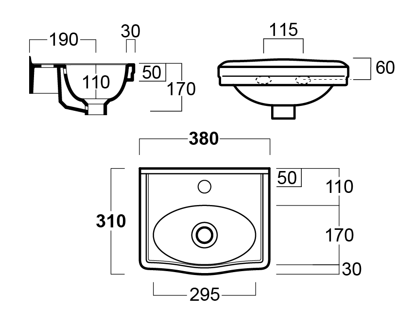 Claremont 38x31 Basin - 3TH