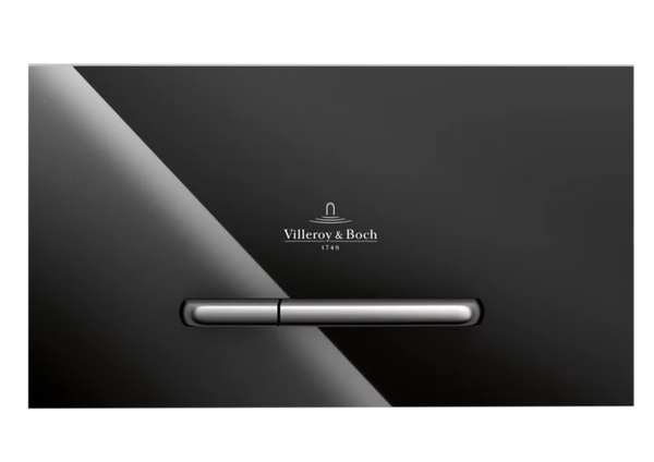 ViConnect M300 Flush Plate Glossy Black Glass | Satin Button