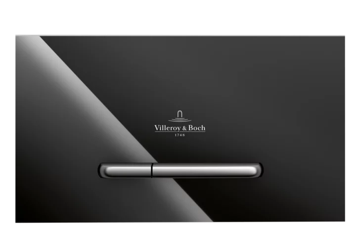 ViConnect M300 Flush Plate Glossy Black Glass | Satin Button